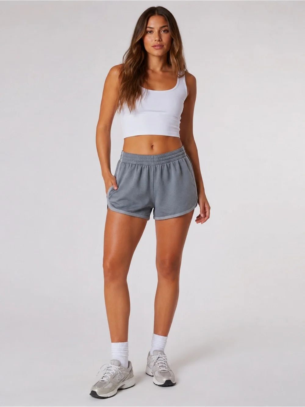 NWOT Champion Solid Heather Gray Athletic Shorts with Pockets size M